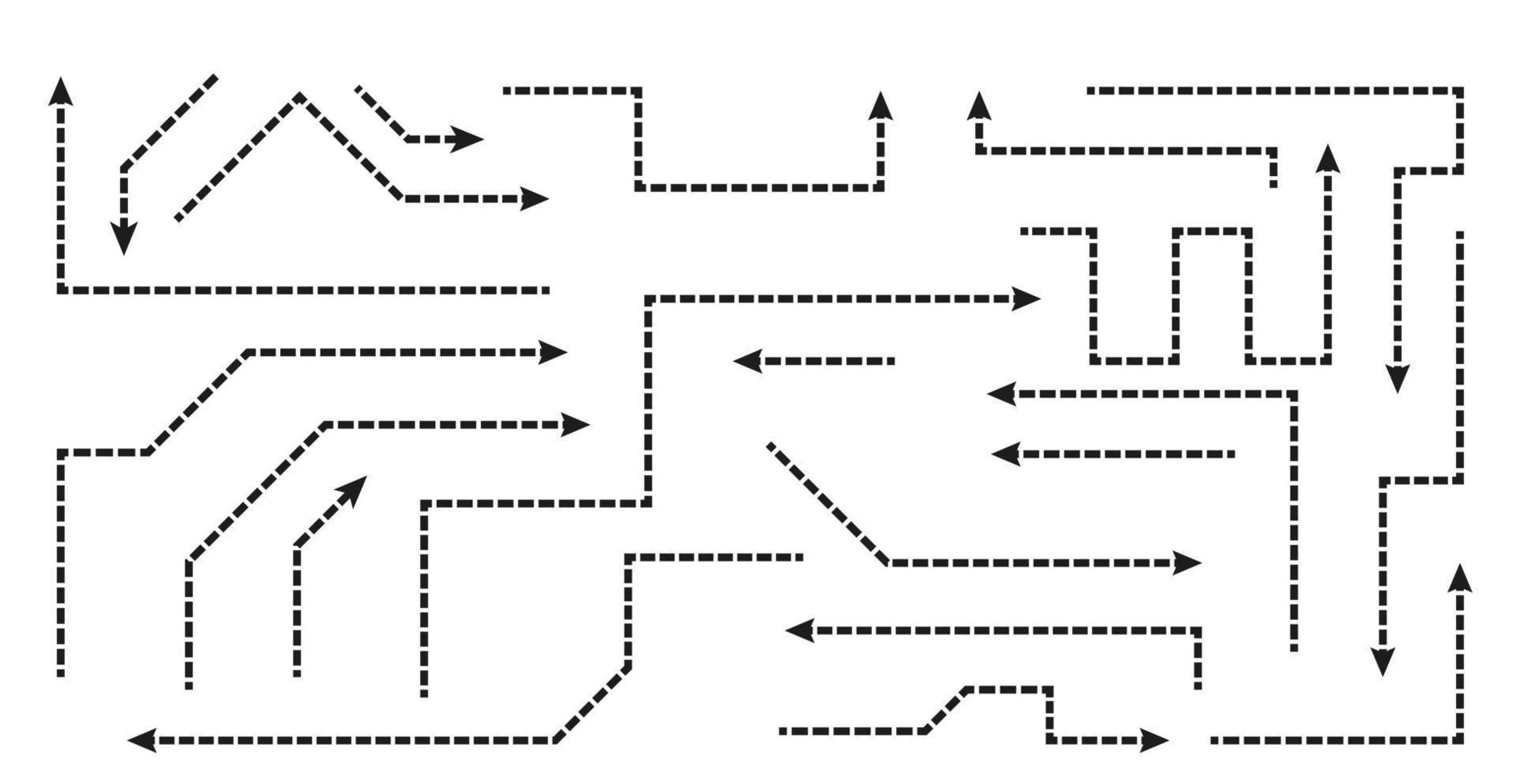 set of hand drawn strip arrow vector