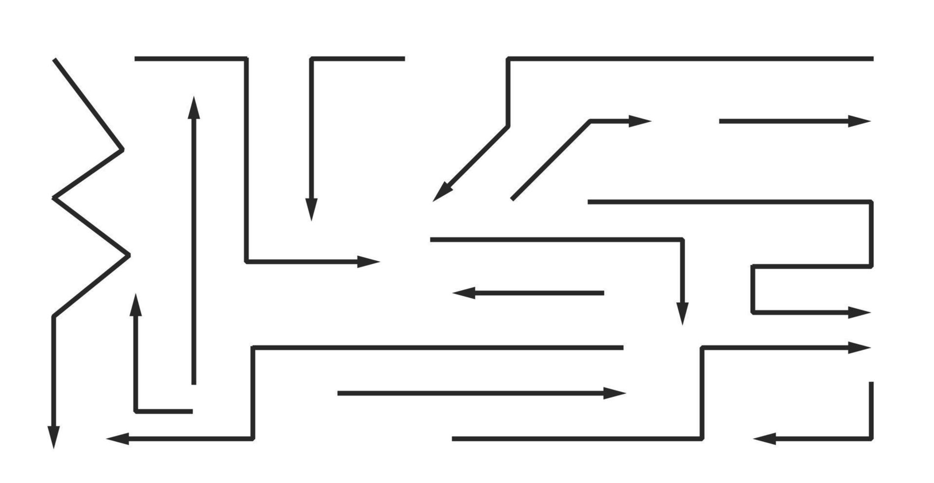 set of hand drawn strip arrow vector