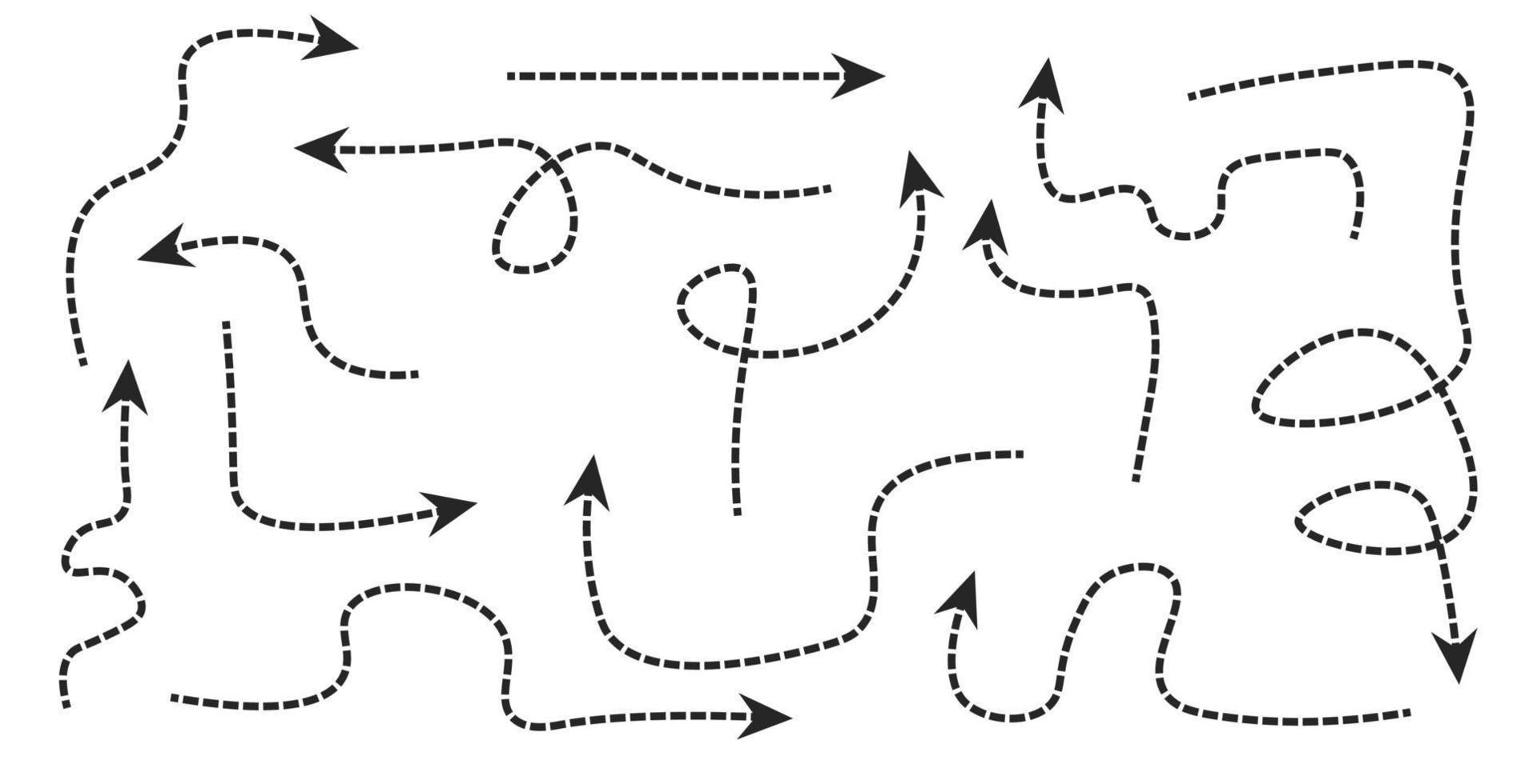 conjunto de vector de flecha de tira dibujada a mano