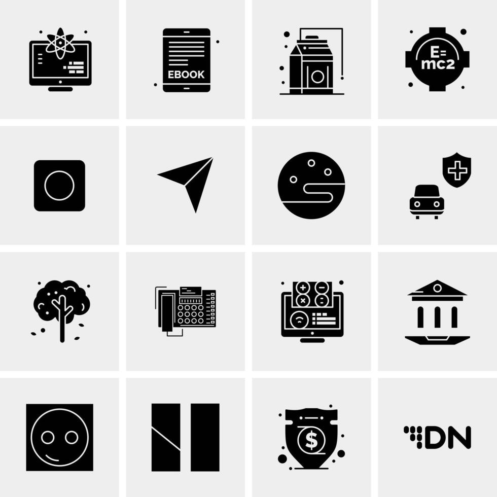 16 iconos de negocios universales vector ilustración de icono creativo para usar en proyectos relacionados con la web y dispositivos móviles