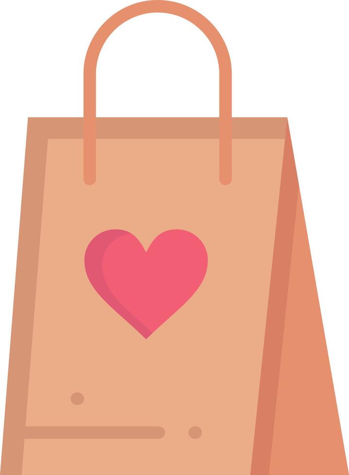 Shopping Love Gift Bag  Flat Color Icon Vector icon banner Template