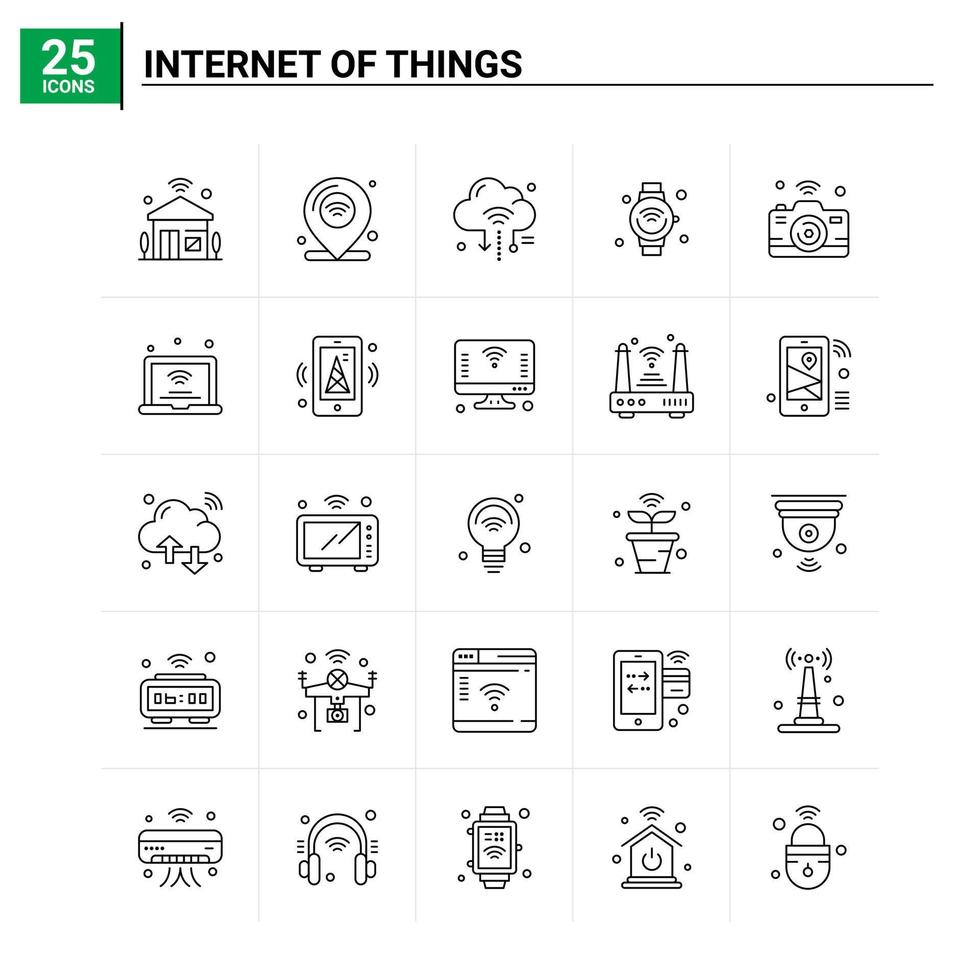 25 Internet Of Things icon set vector background