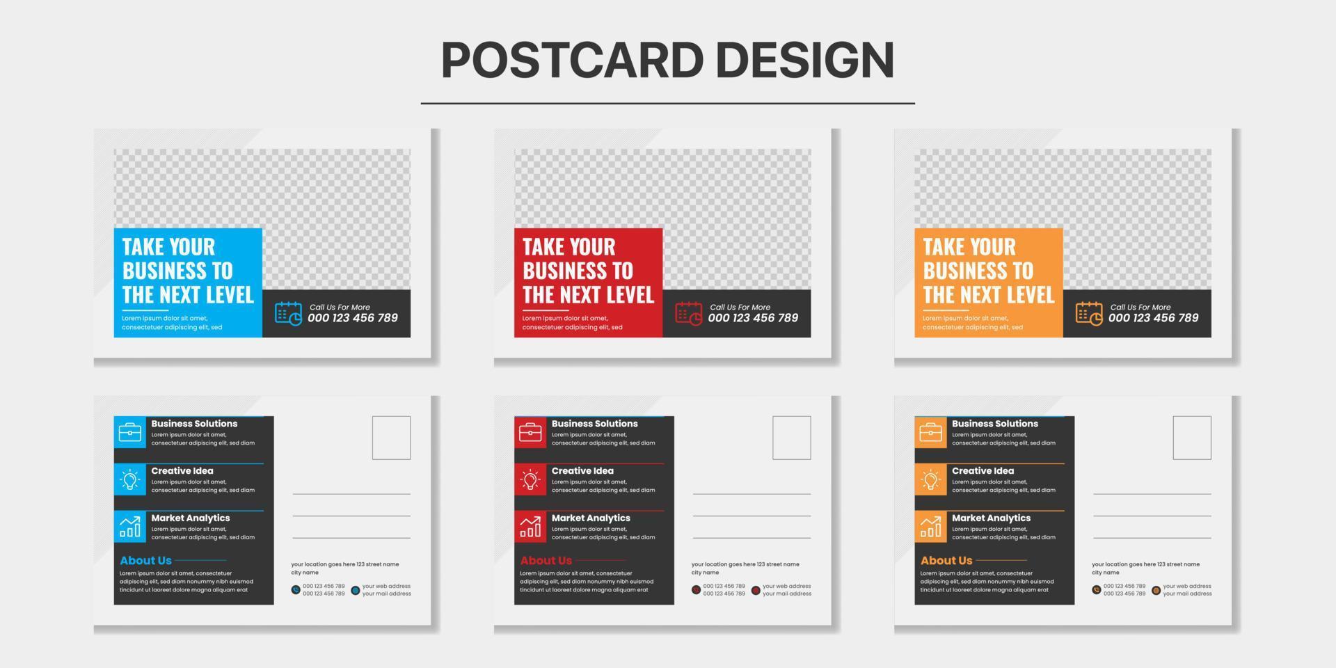 corporate postcard design vector