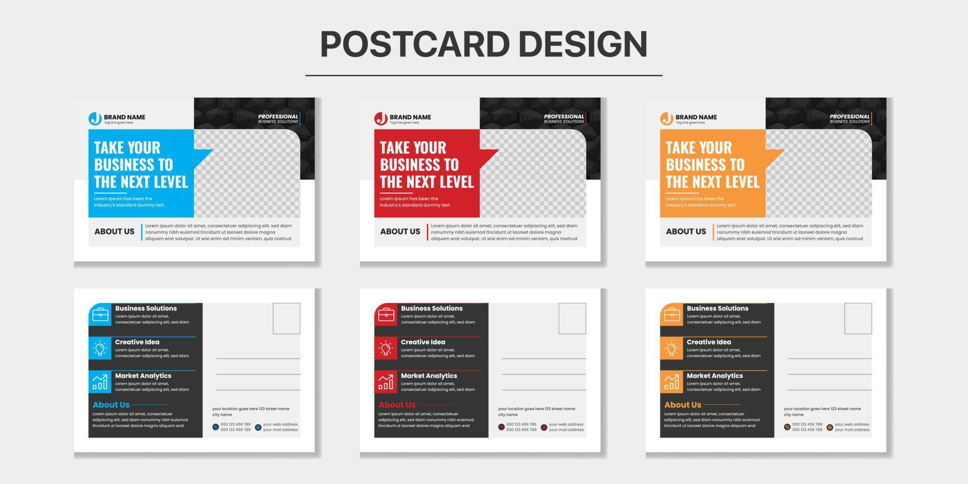 corporate postcard design vector