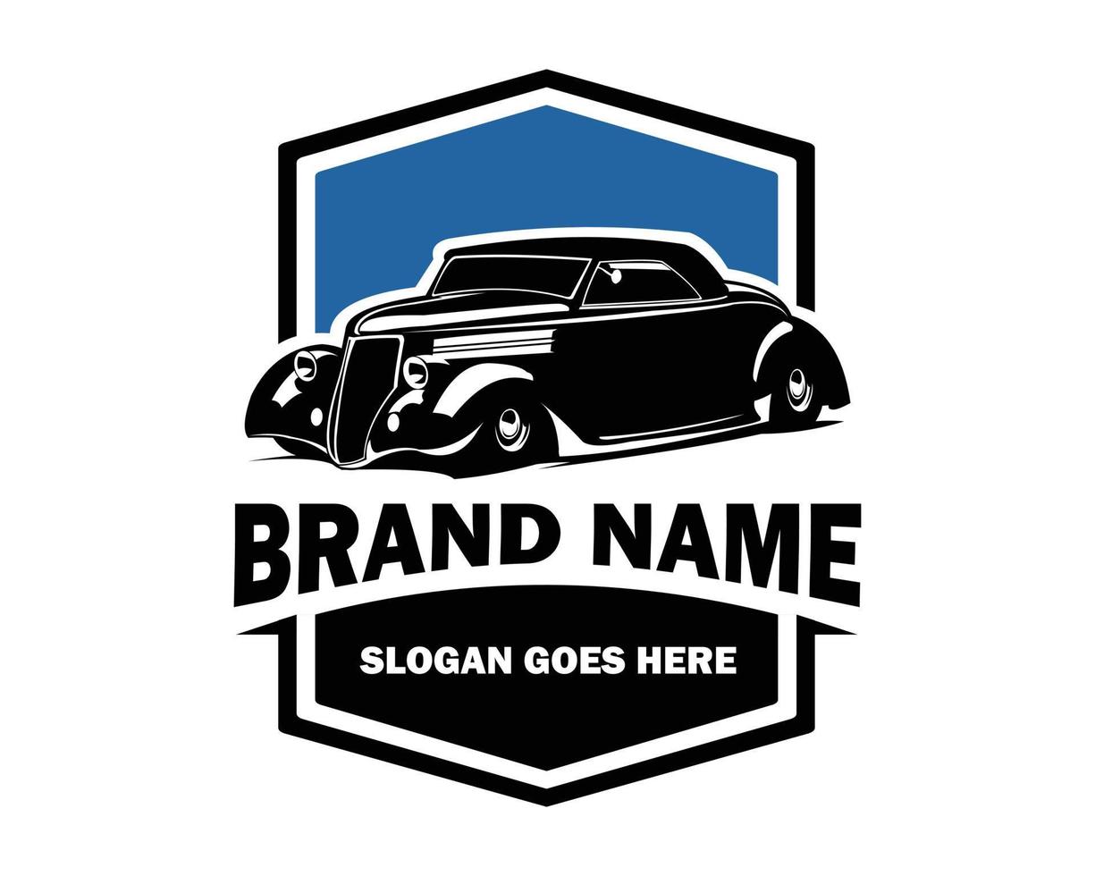 old classic retro car logo isolated on side view best white background for old car industry. available in eps 10. vector