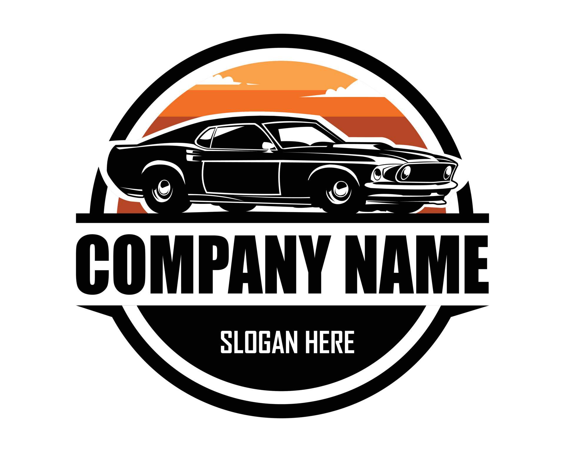 Old Mustang Car Logo Side View Isolated On White Background Vector old-mustang-car-logo-side-view-isolated-on-white-background-vector