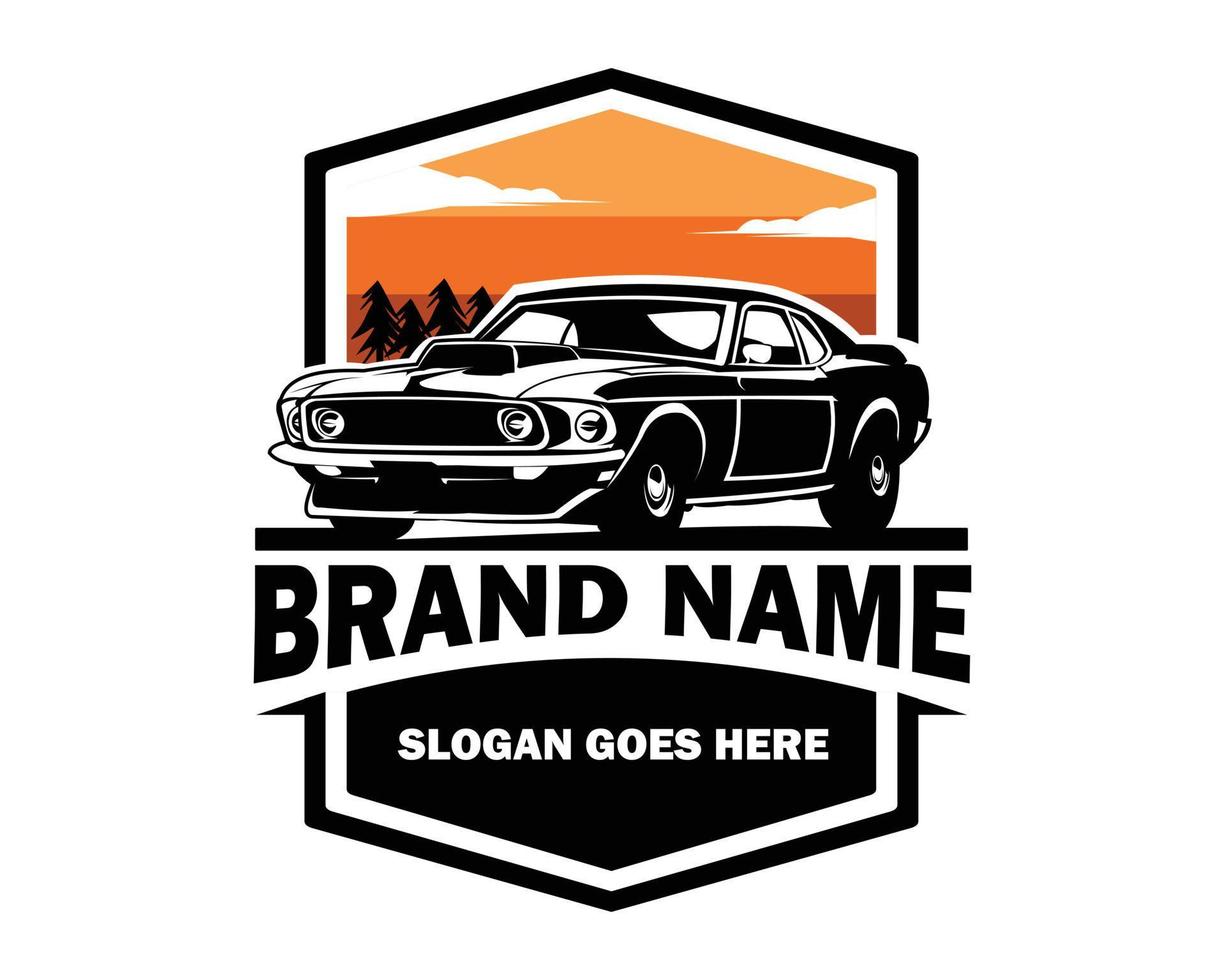 Muscle car logo - vector illustration, emblem design on white background