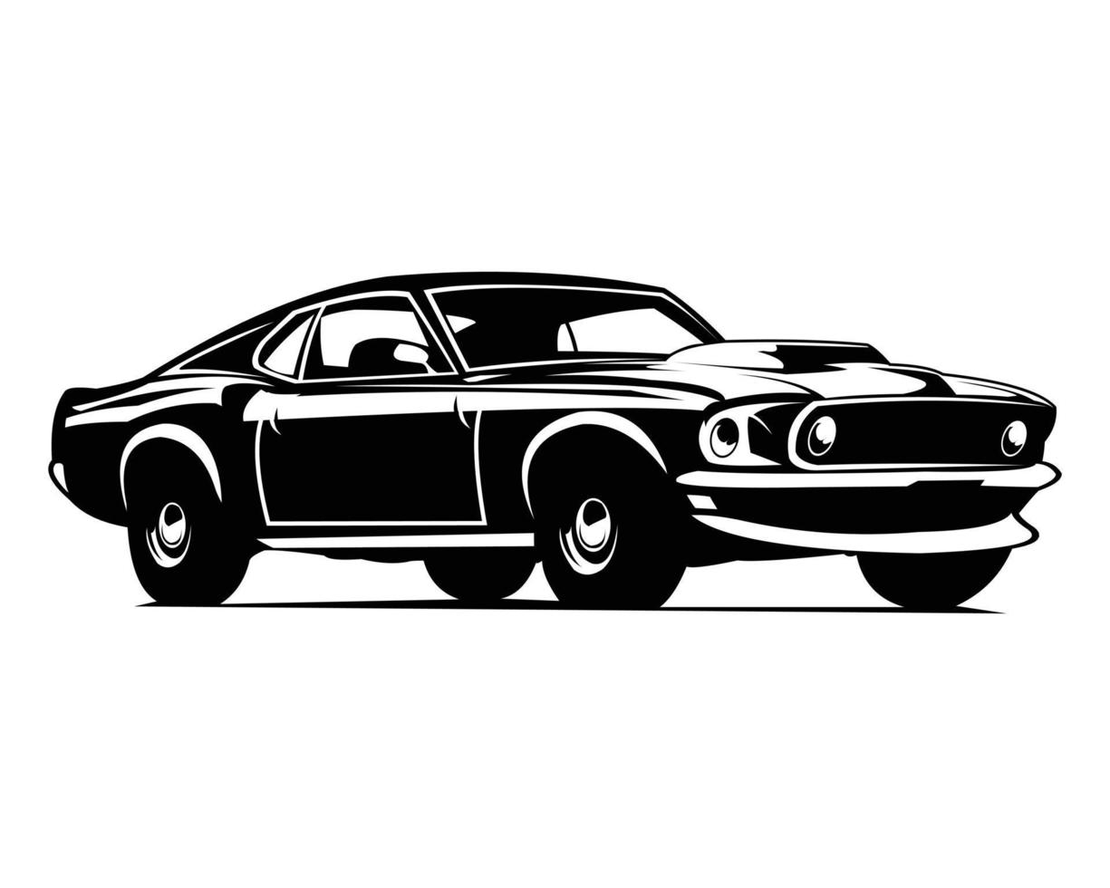 el mejor logo de mustang boss car para la industria automotriz. vista de fondo blanco aislado desde un lado. vector