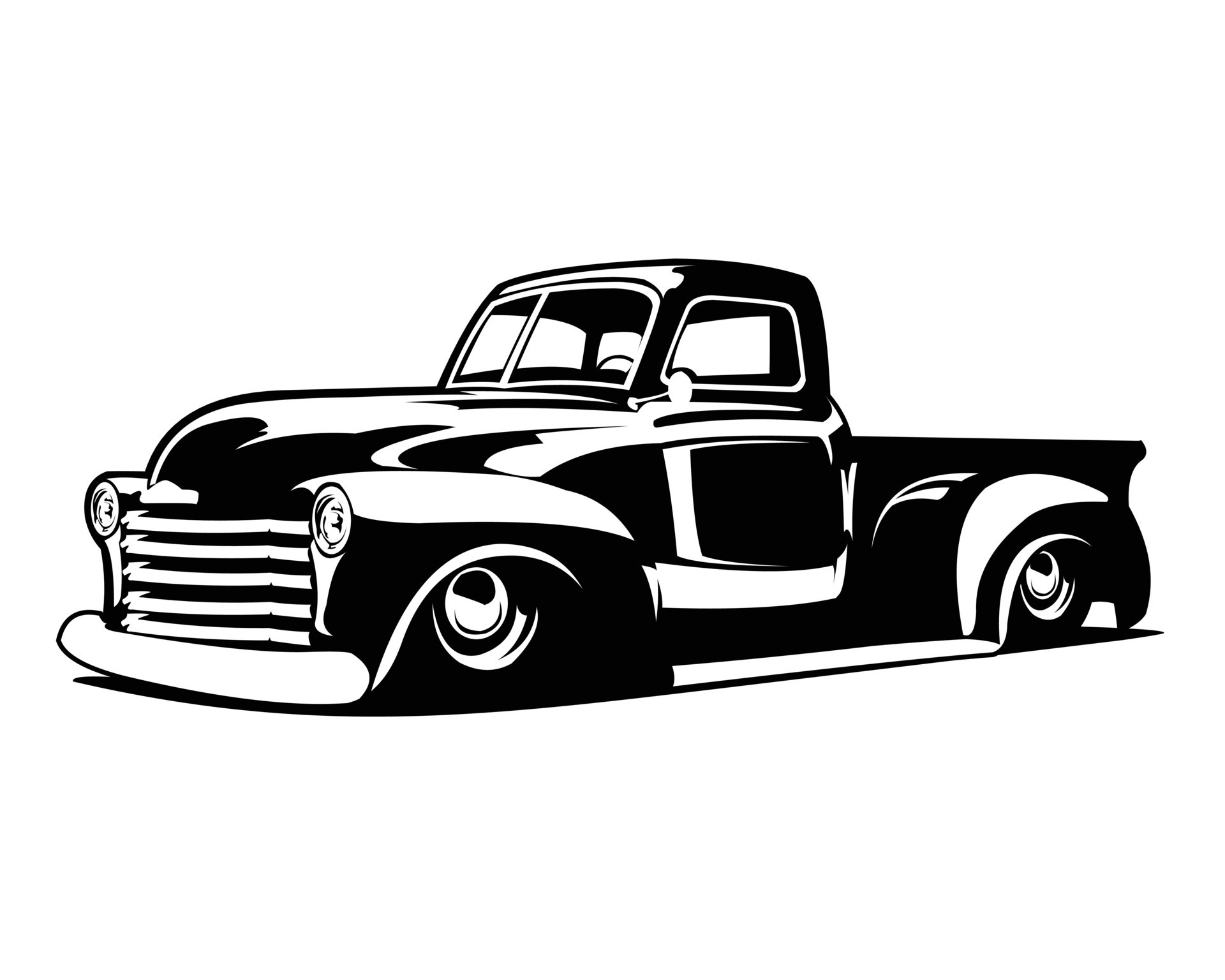 Best classic truck silhouette logo for old truck car industry