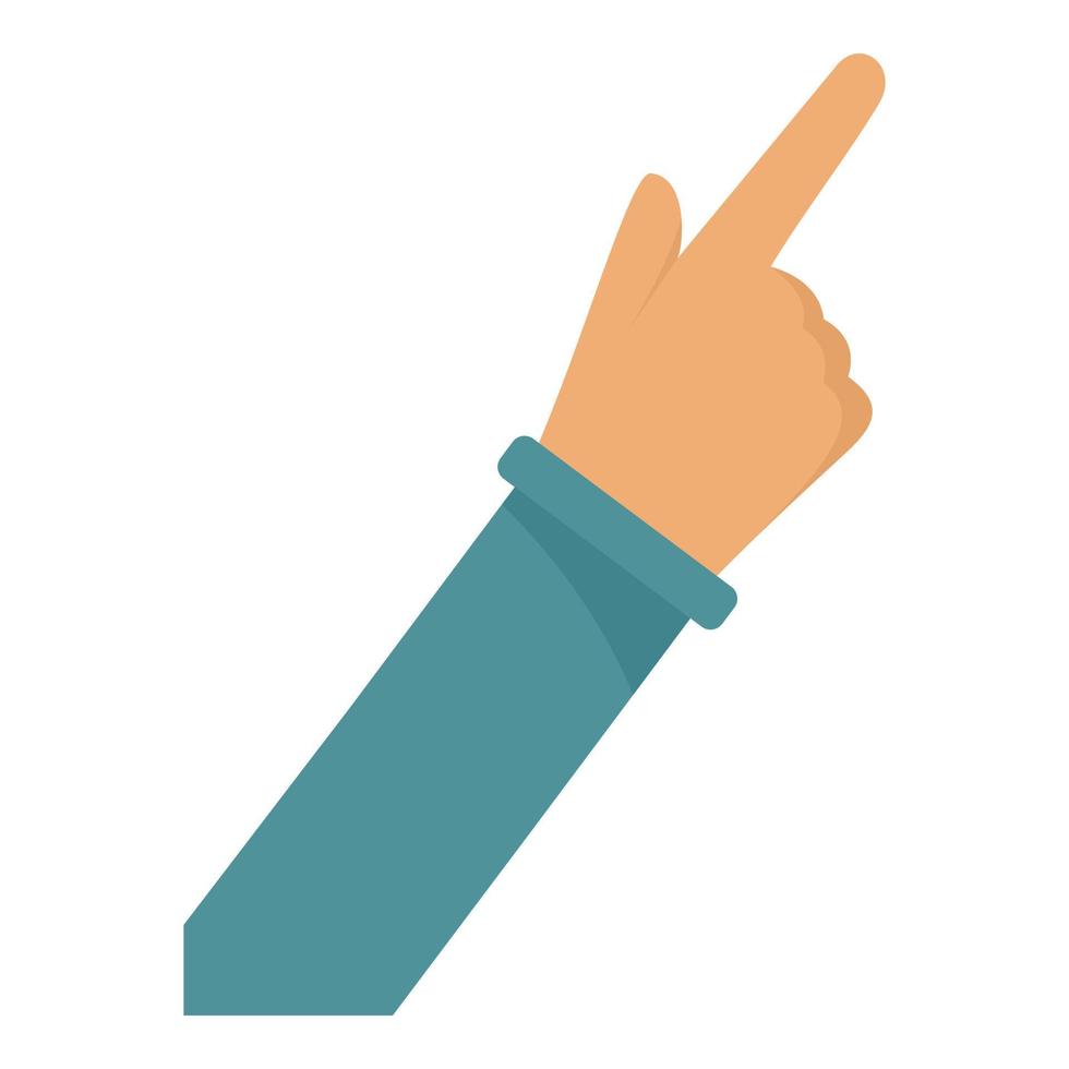 Hand show finger icon, flat style vector
