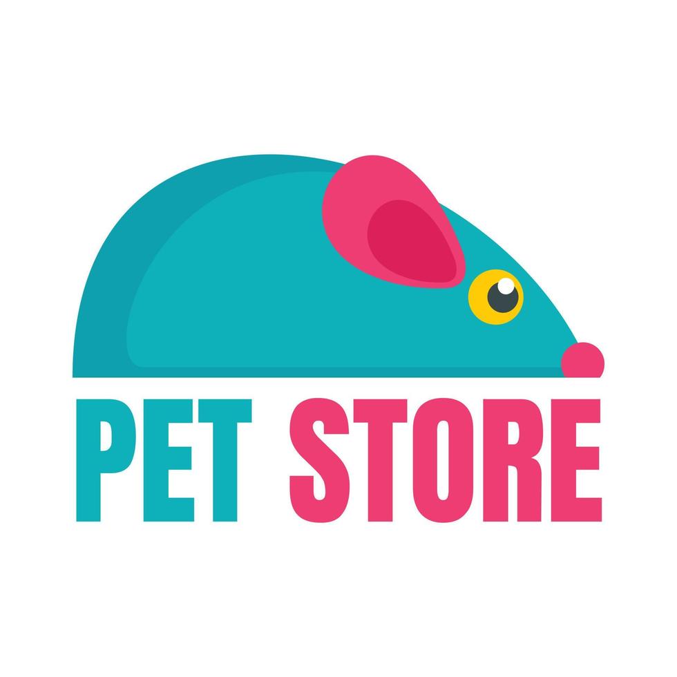Pet store toys logo, flat style vector