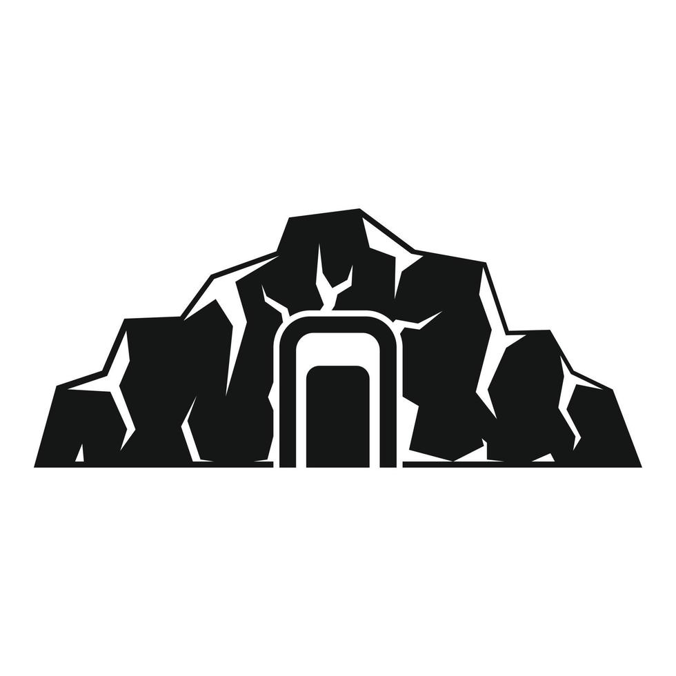 icono de la mina de la industria del carbón, estilo simple vector