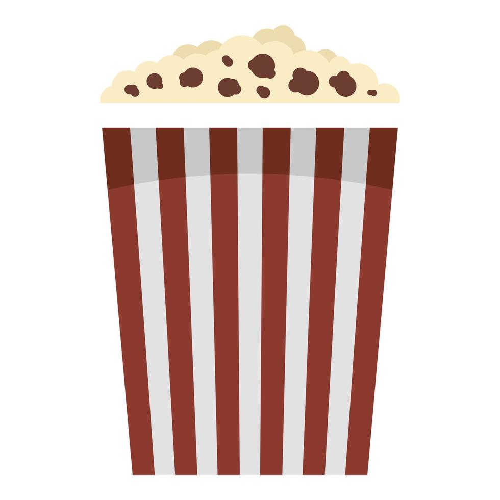 Hot popcorn icon, flat style vector