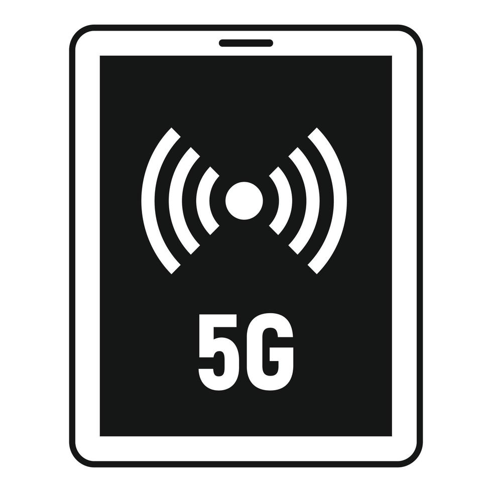 5g tablet icon, simple style vector