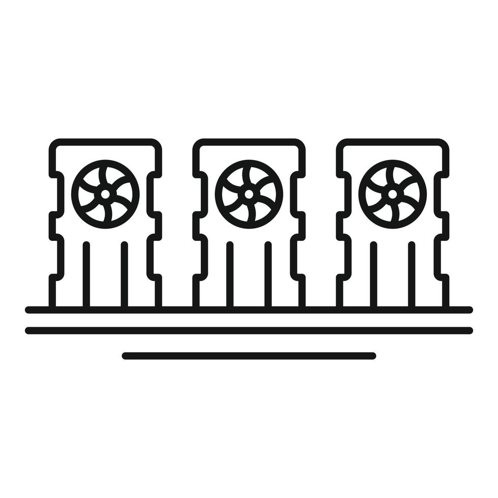 Mining farm icon, outline style vector