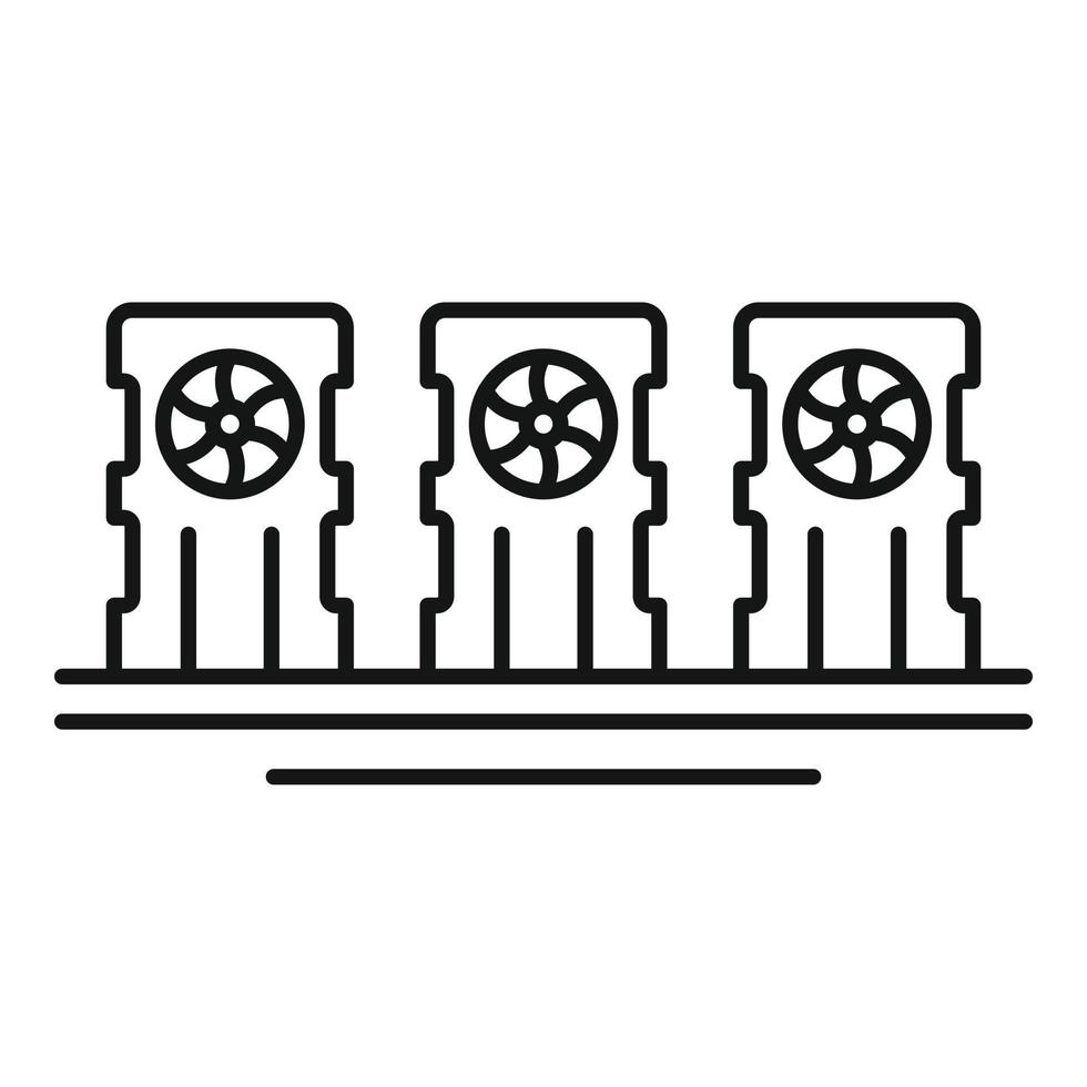 Mining farm icon, outline style vector