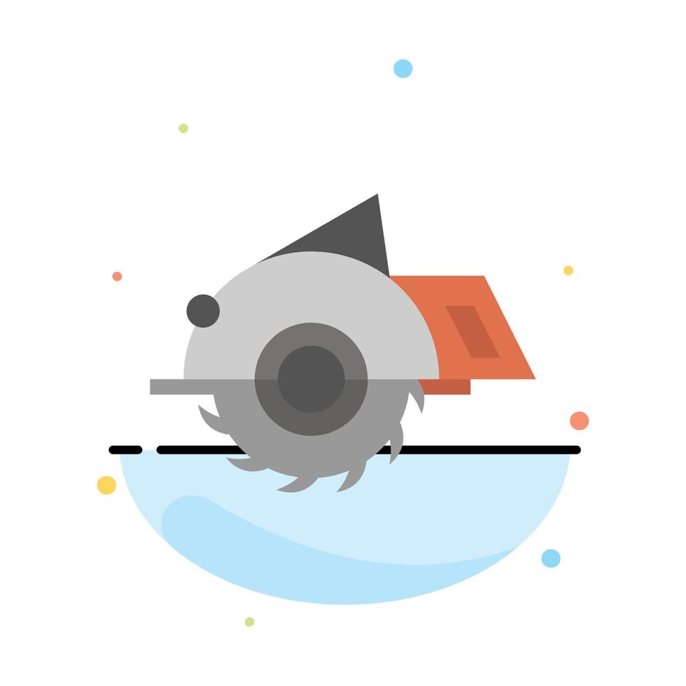 Saw Building Circular Saw Construction Repair Abstract Flat Color Icon Template vector