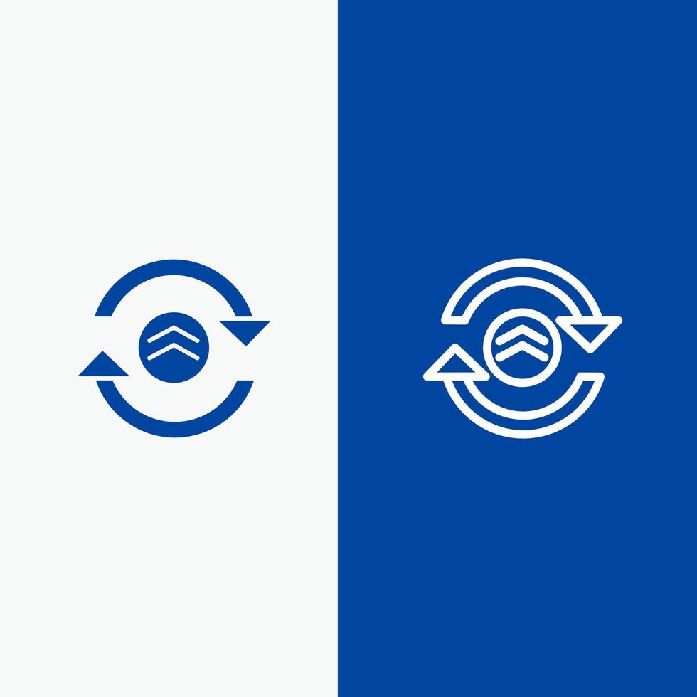 Arrow Refresh Reload Computing Line and Glyph Solid icon Blue banner vector