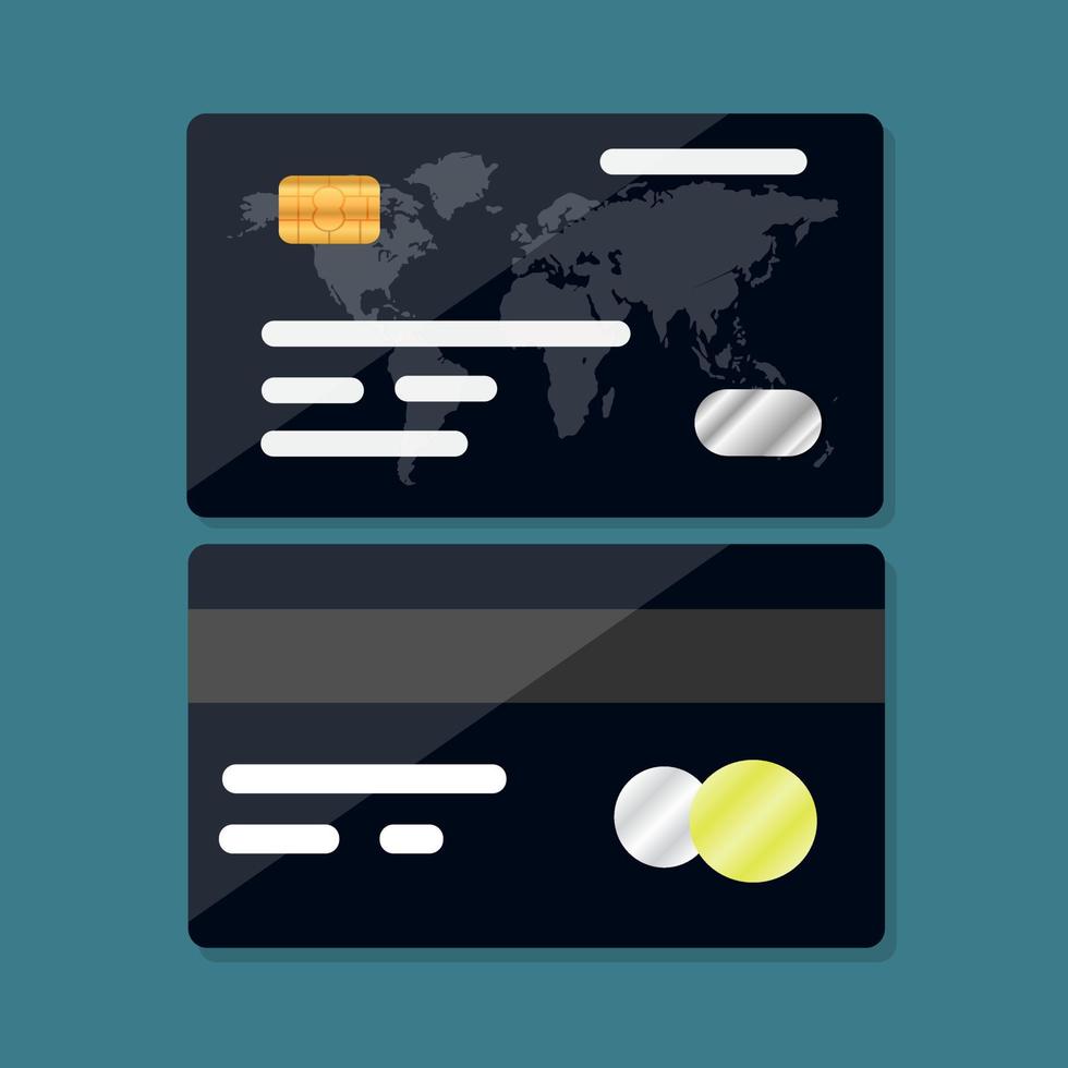 Credit Card, Debit Card, ATM Card. business icon. concept of  financial transactions and financial management. flat cartoon for the business idea, web design. vector illustration