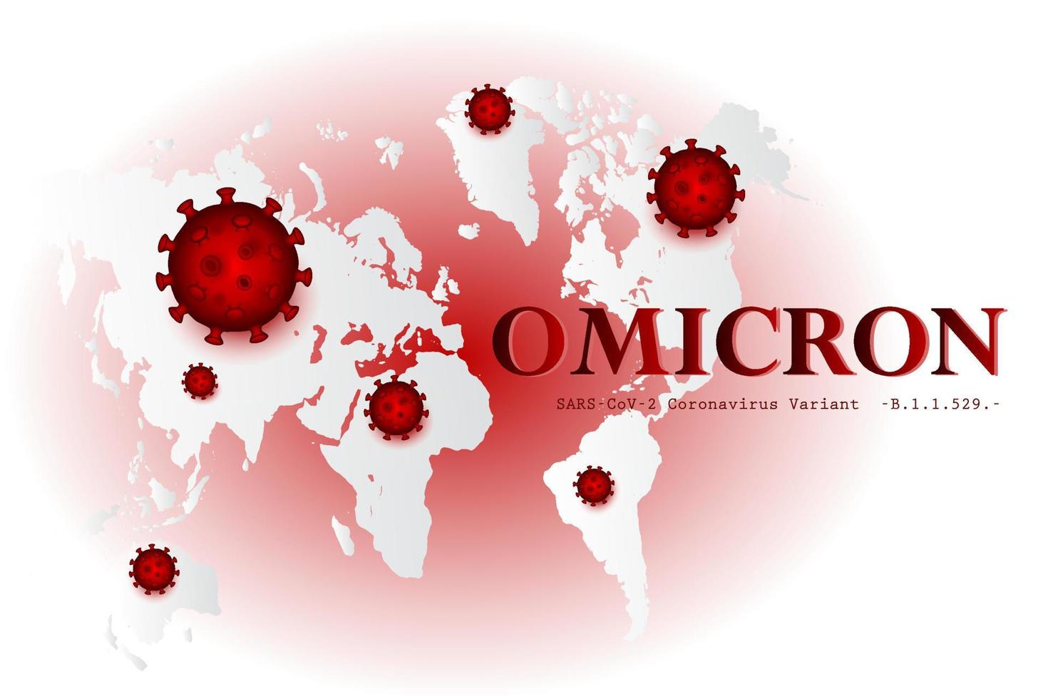 SARS-CoV-2 Coronavirus Variant Omicron. Virus cell background. illustration vector