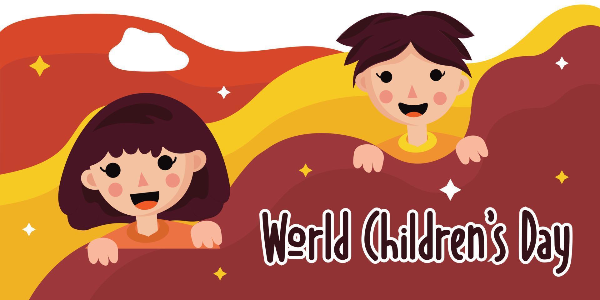 World Children's Day. November 20. Holiday concept. Template for background, banner, card, poster with text inscription. vector