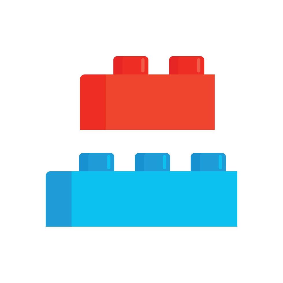 Kid constructor piece icon, flat style vector