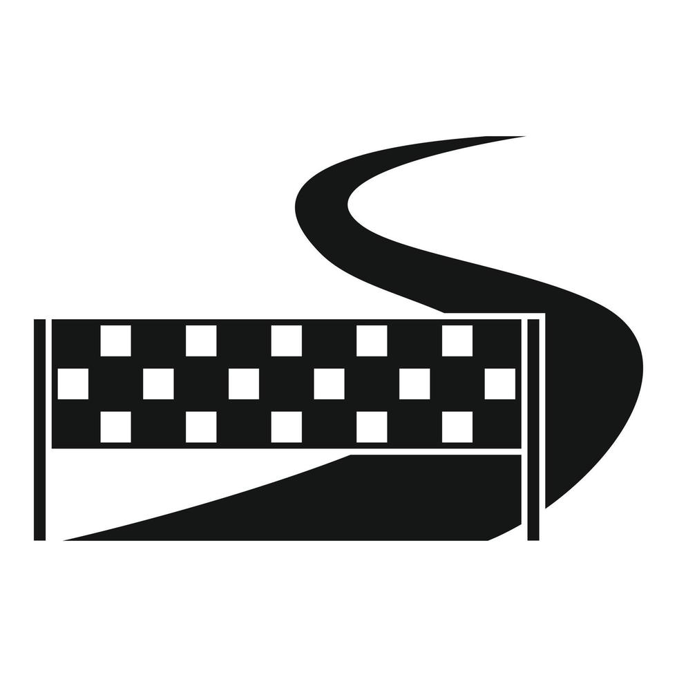 icono de banner de final de carrera, estilo simple vector