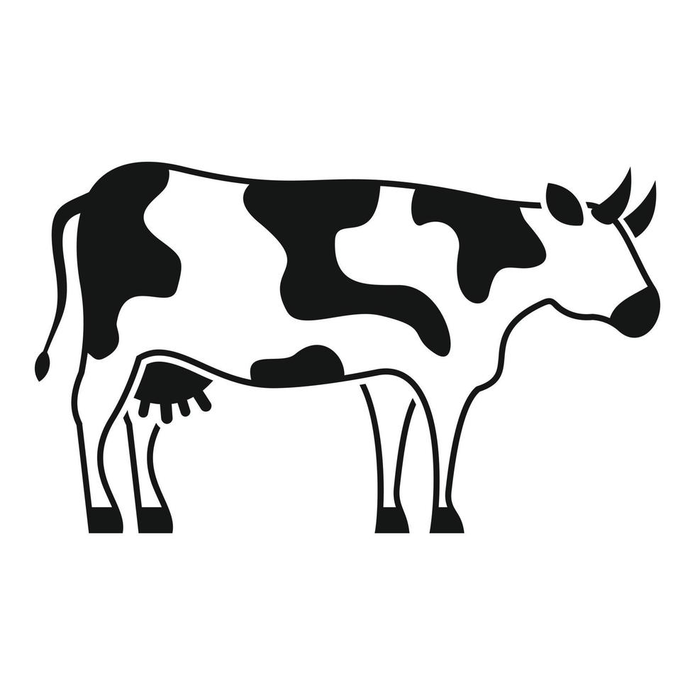 icono de vaca diario, estilo simple vector