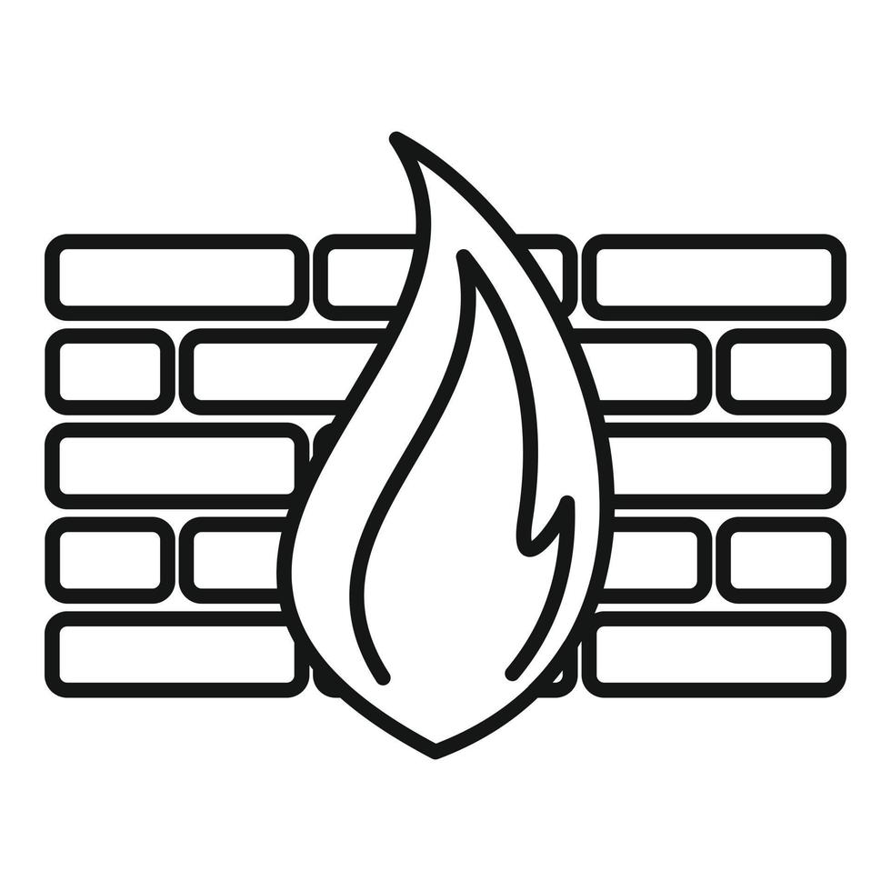 Modern firewall icon, outline style vector