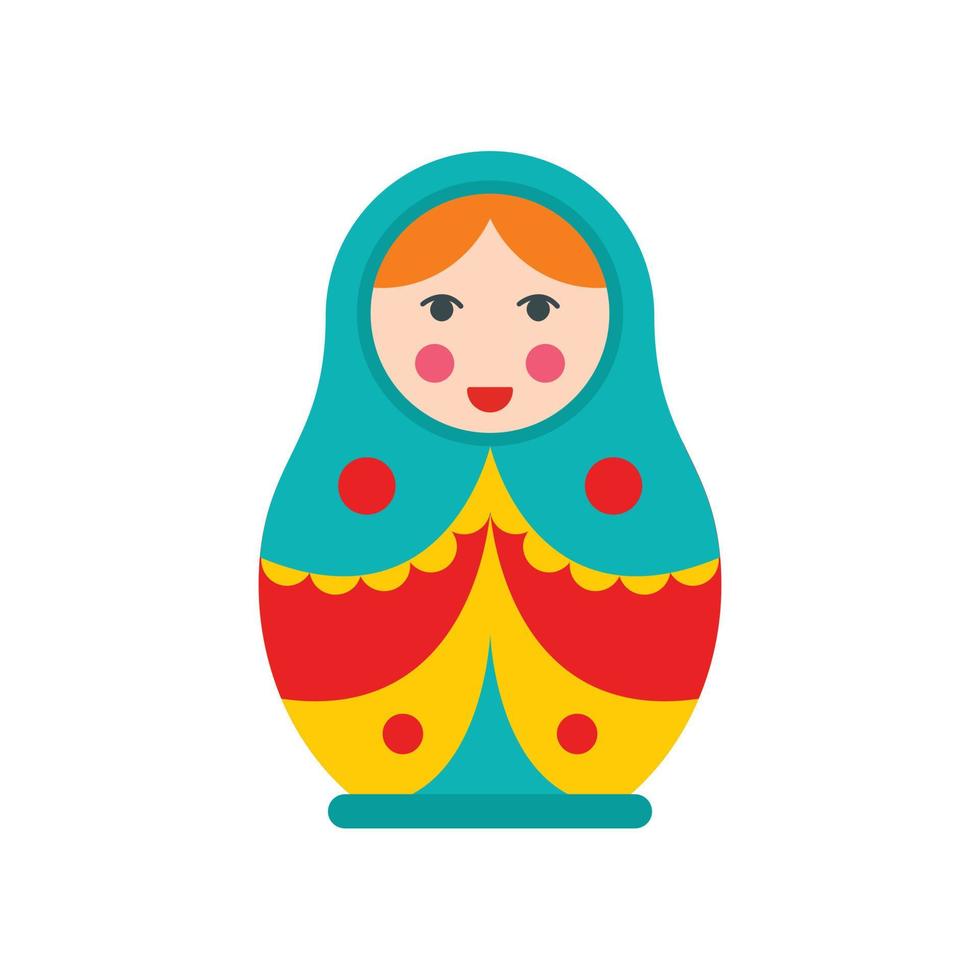 Soviet nesting doll icon, flat style vector