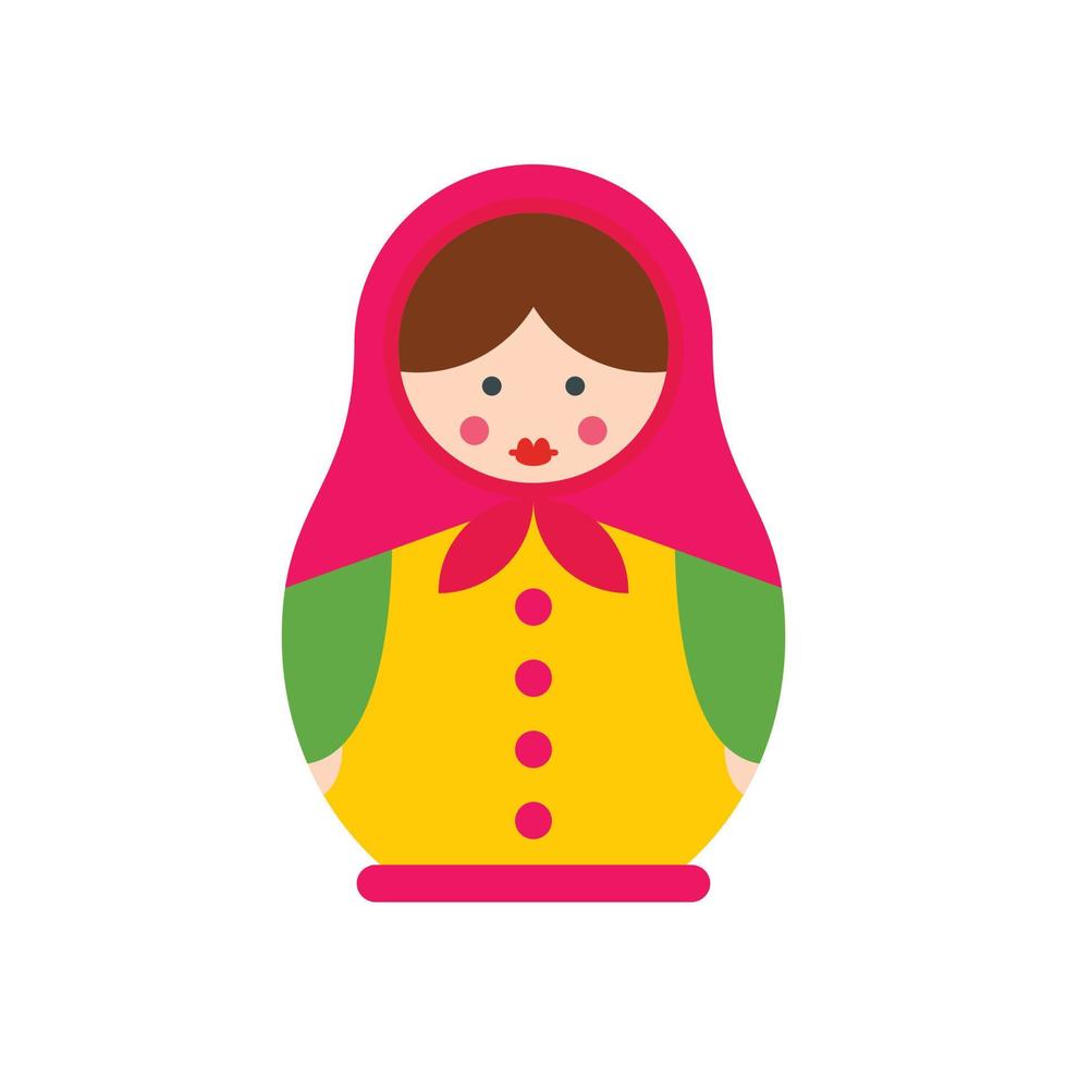 Handmade nesting doll icon, flat style vector