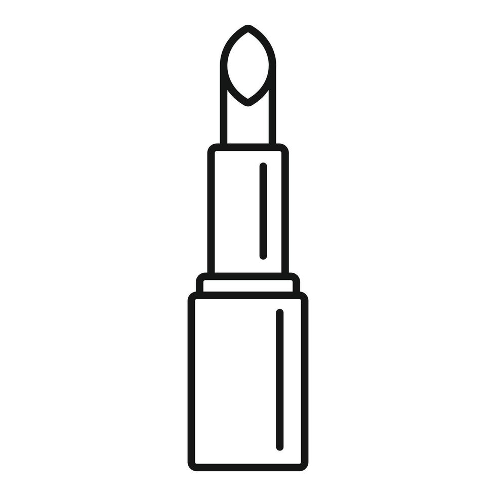 icono de lápiz labial de moda, estilo de esquema vector