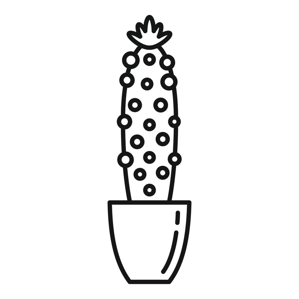 Cactus pot icon, outline style vector