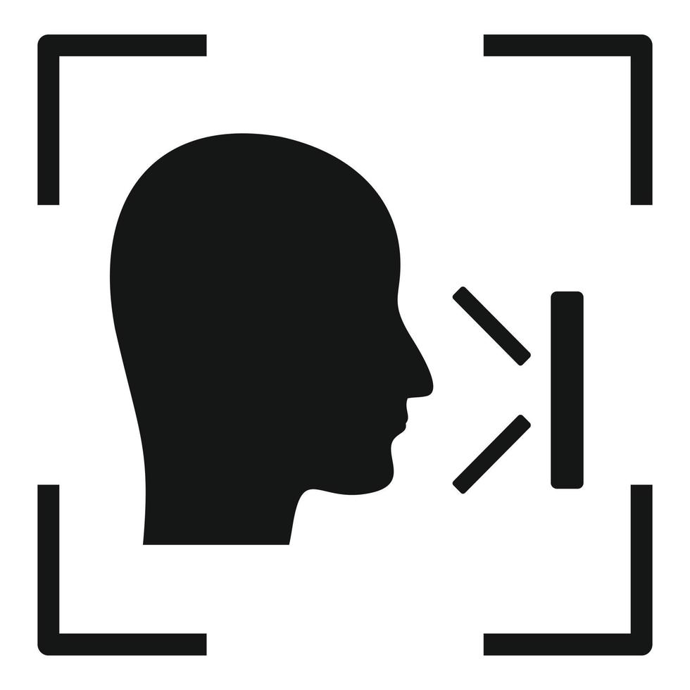 Office face recognition icon, simple style vector