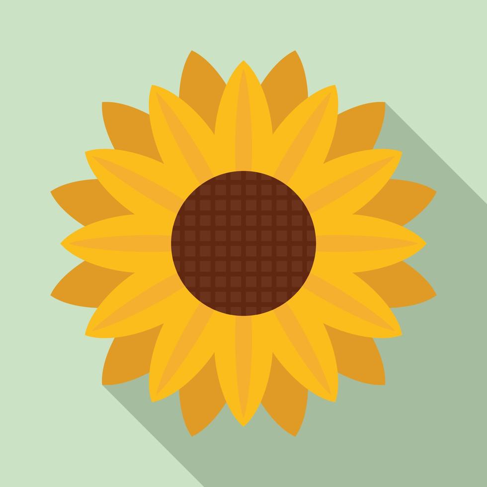 icono de girasol de jardín, estilo plano vector