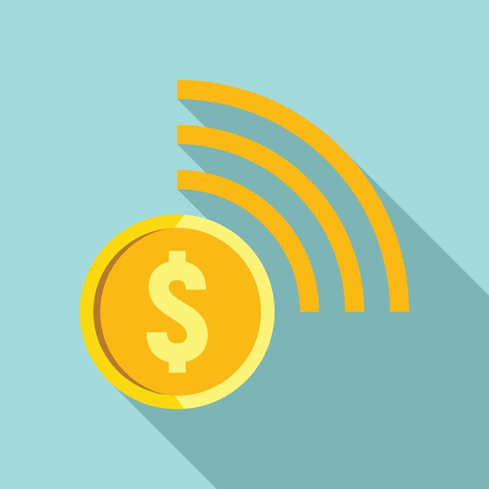 Contactless payment icon, flat style vector