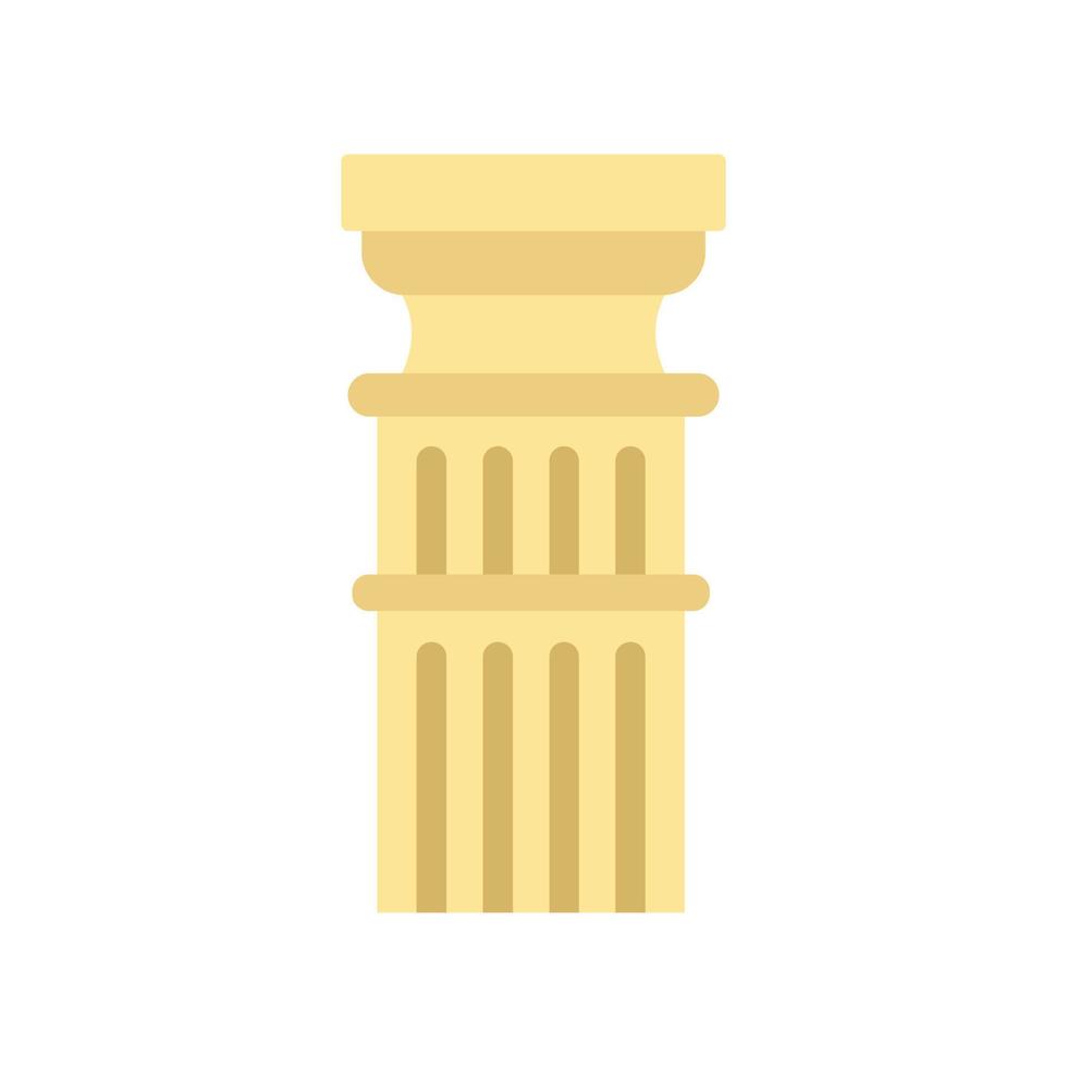 Roman column icon, flat style vector