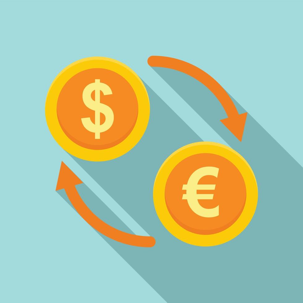 Money exchange icon, flat style vector