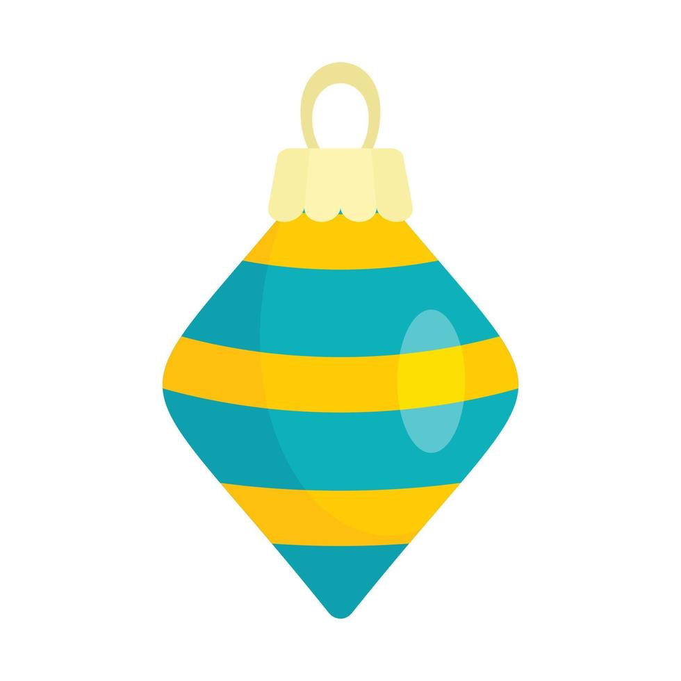 Cone xmas toy icon, flat style vector