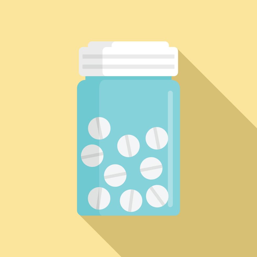 Antibiotic pills icon, flat style vector
