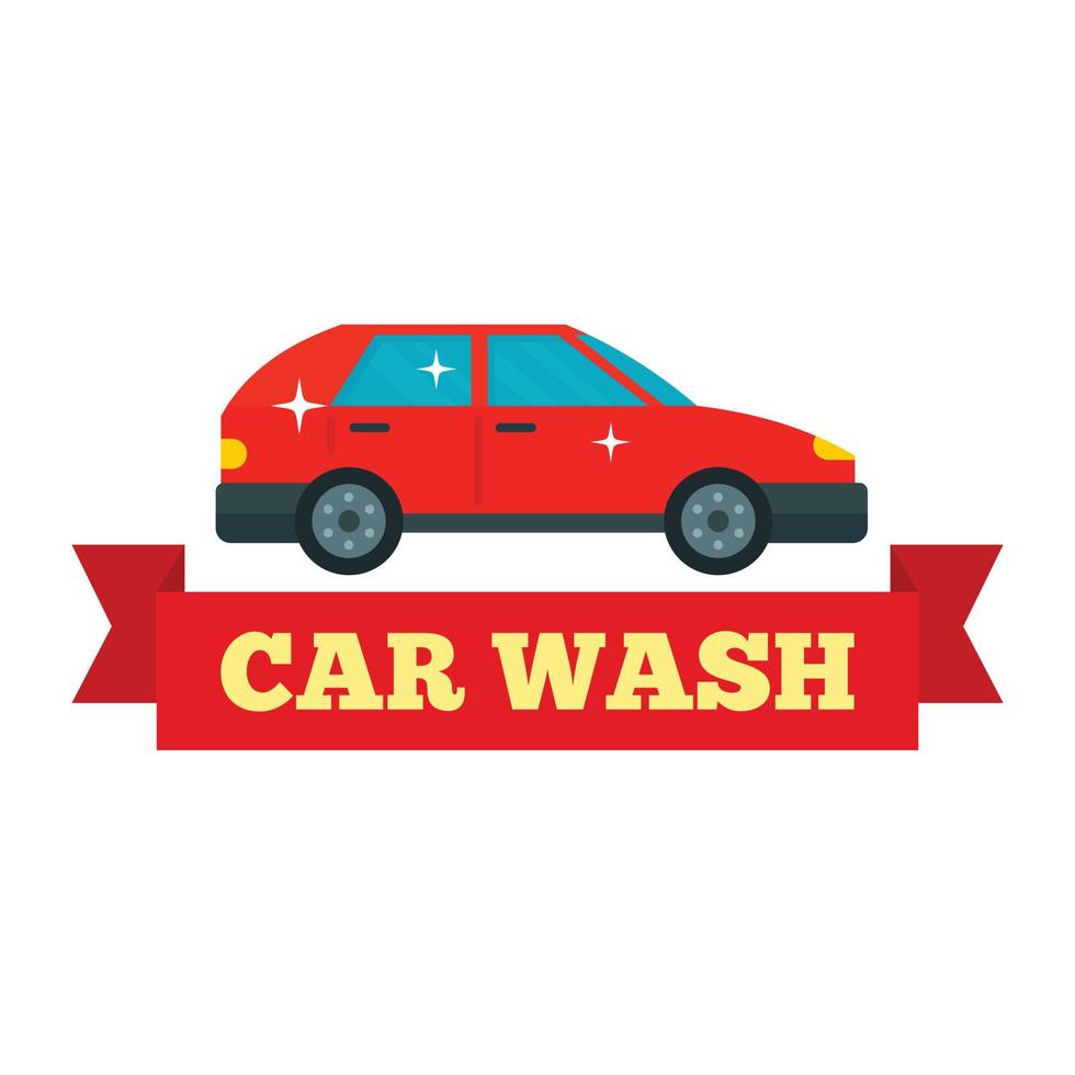 Car wash logo, flat style vector