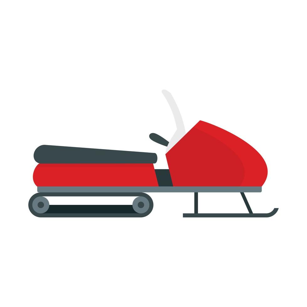 Santa snowmobile icon, flat style vector