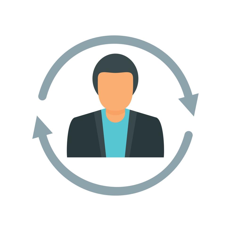 Customer retention icon, flat style vector