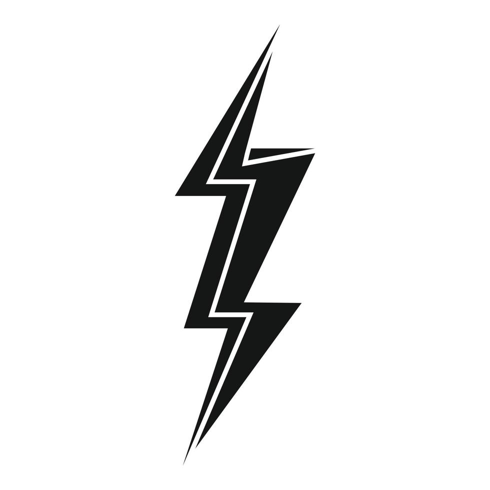 Storm lightning bolt icon, simple style vector