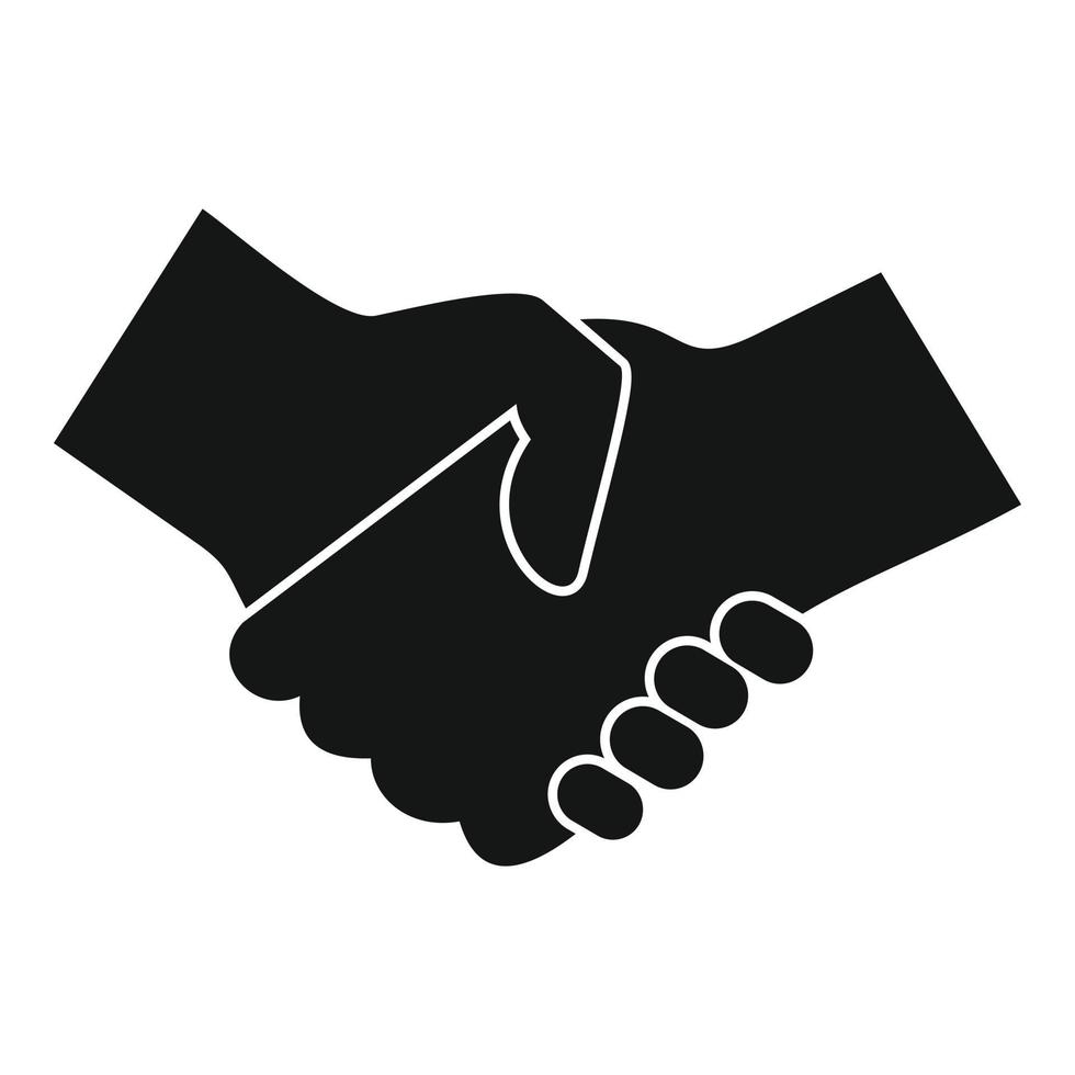 Volunteer handshake icon, simple style vector