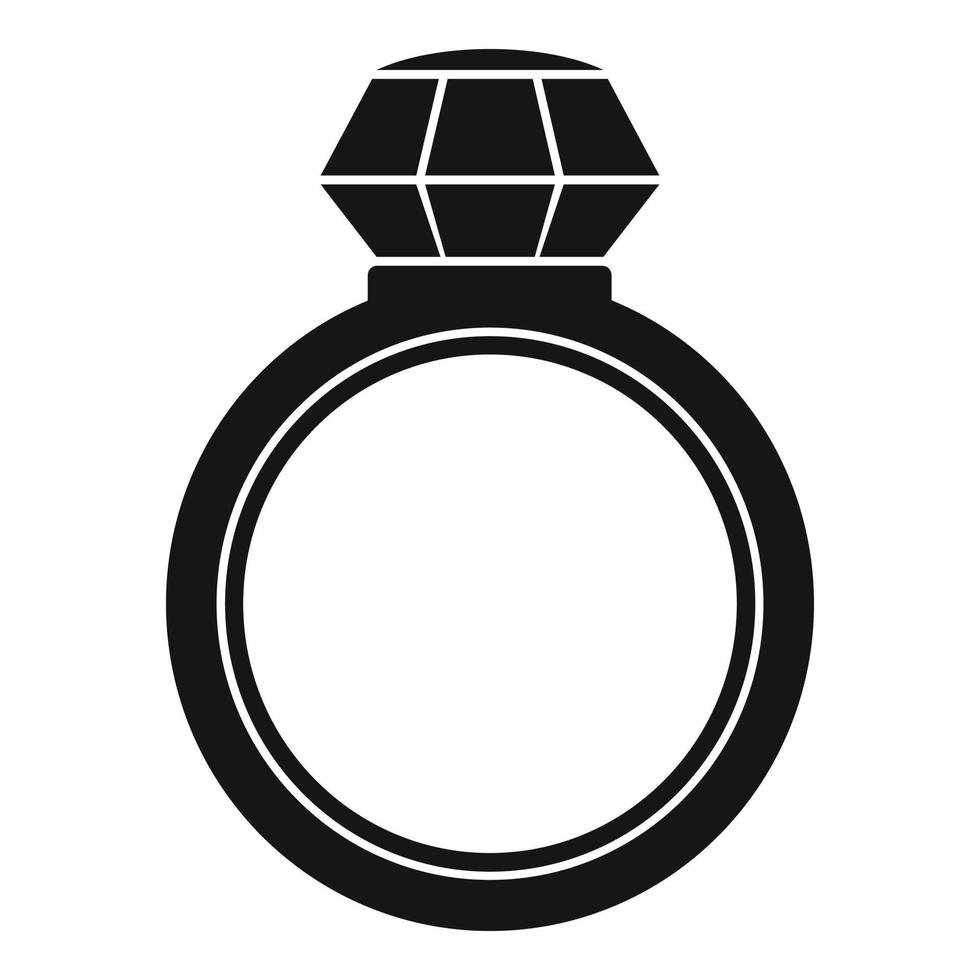 Brilliant ring icon, simple style vector