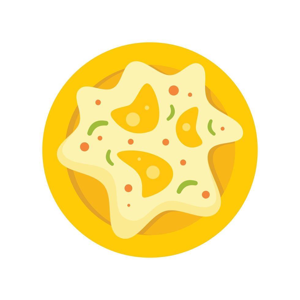 Mexican fried egg icon, flat style vector