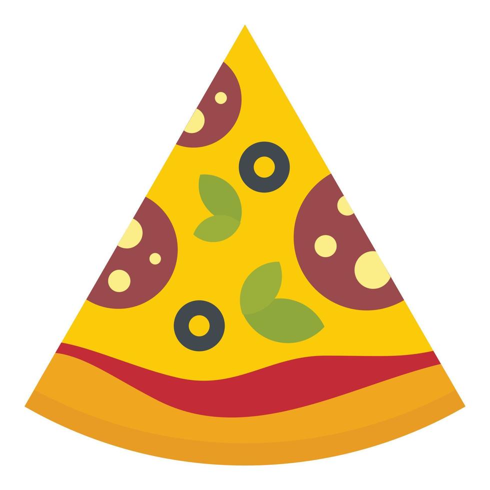 Pizza slice icon, flat style vector