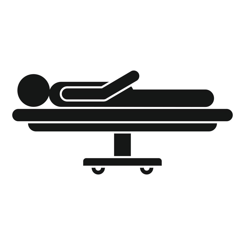 icono de cama de cirugía de hombre, estilo simple vector