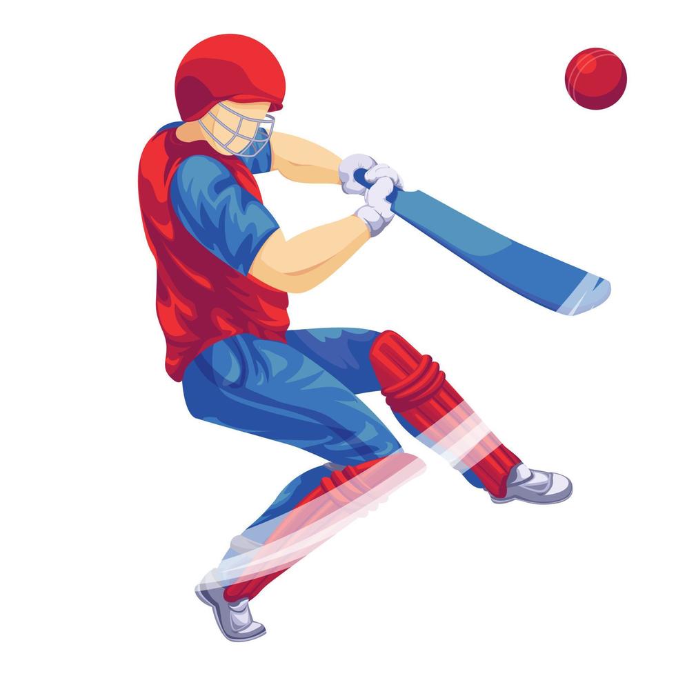 Cricket player icon, cartoon style vector